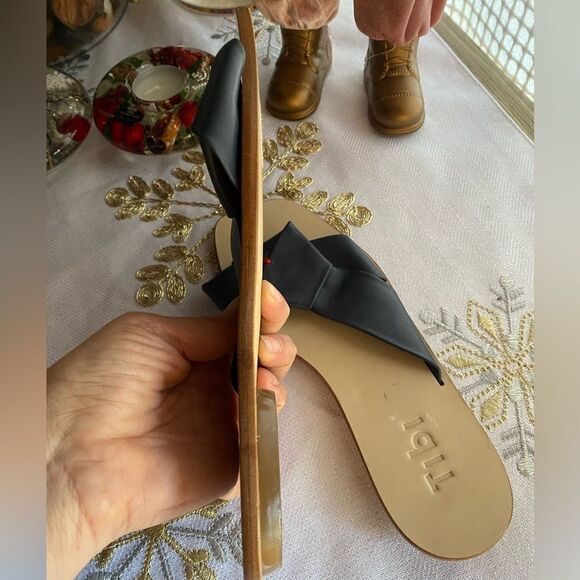 Tibi navy blue women's sandals with beige sole size 36 - Picture 11 of 12